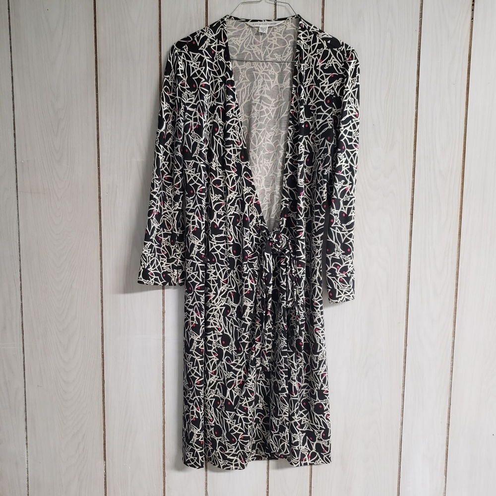 Diane Von Furstenberg Black Silk Wrap Dress Playboy Bunny‎ Exclusive Size 10 HTF